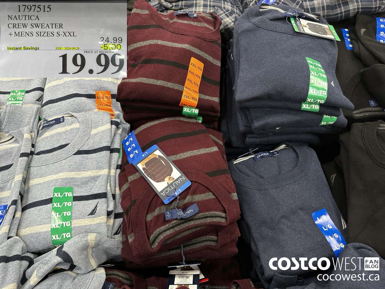 1797515 NAUTICA CREW SWEATER MENS SIZES S-XXL ($5.00 INSTANT SAVINGS EXPIRES ON 2024-09-29) $19.99