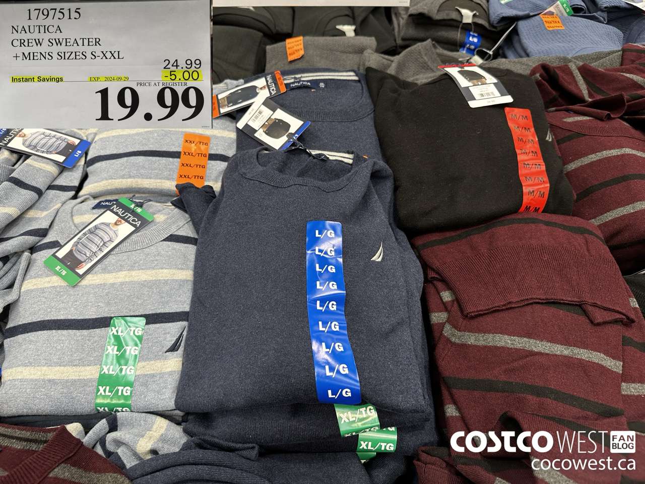 1797515 NAUTICA CREW SWEATER MENS SIZES S-XXL ($5.00 INSTANT SAVINGS EXPIRES ON 2024-09-29) $19.99