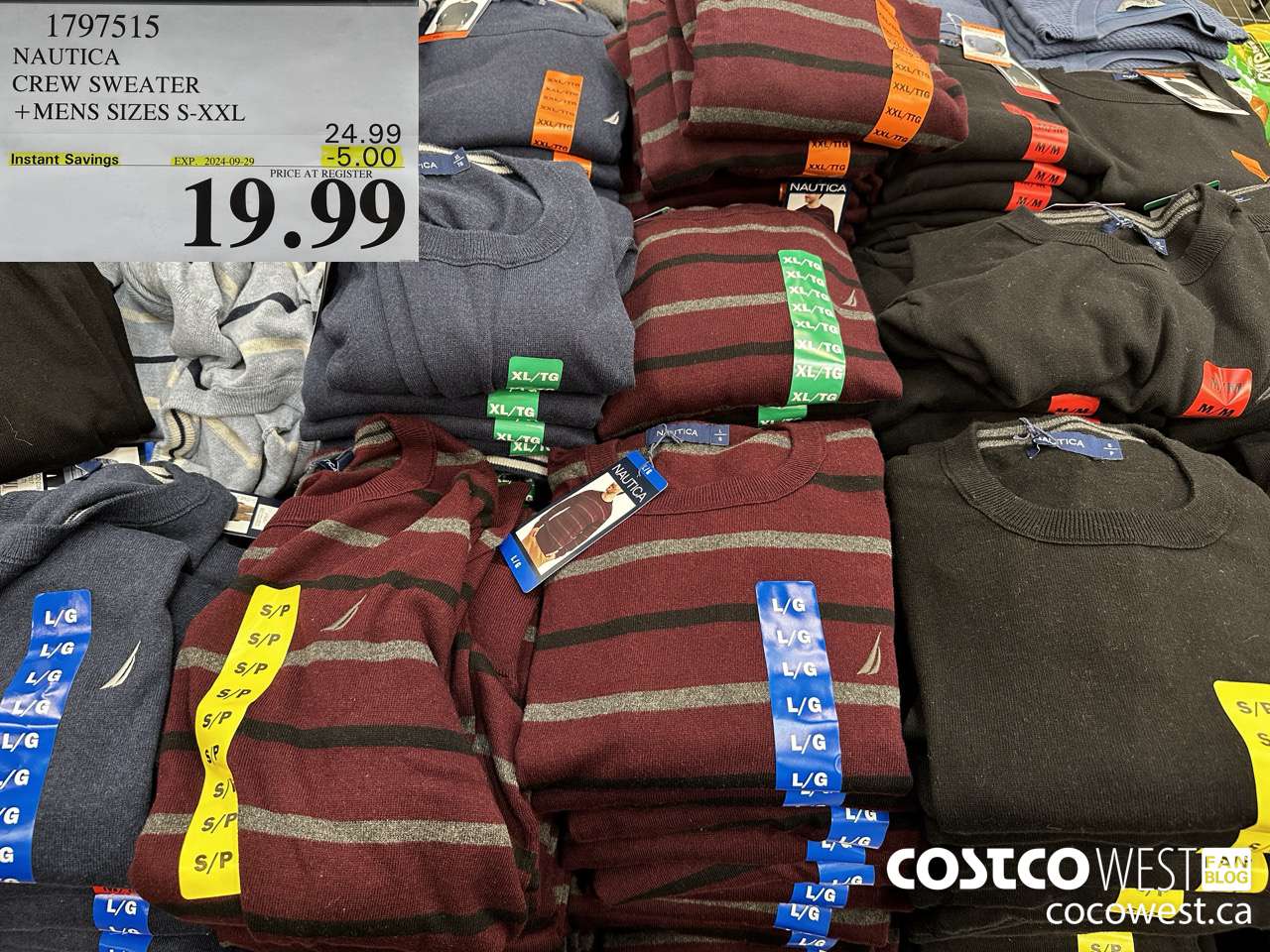 1797515 NAUTICA CREW SWEATER MENS SIZES S-XXL ($5.00 INSTANT SAVINGS EXPIRES ON 2024-09-29) $19.99