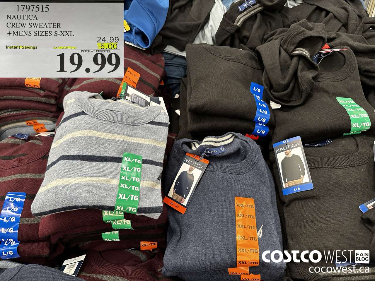 1797515 NAUTICA CREW SWEATER MENS SIZES S-XXL ($5.00 INSTANT SAVINGS EXPIRES ON 2024-10-13) $19.99