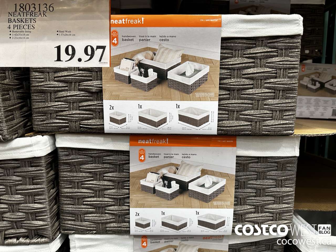 1803136 NEATFREAK BASKETS 4 PIECES $19.97