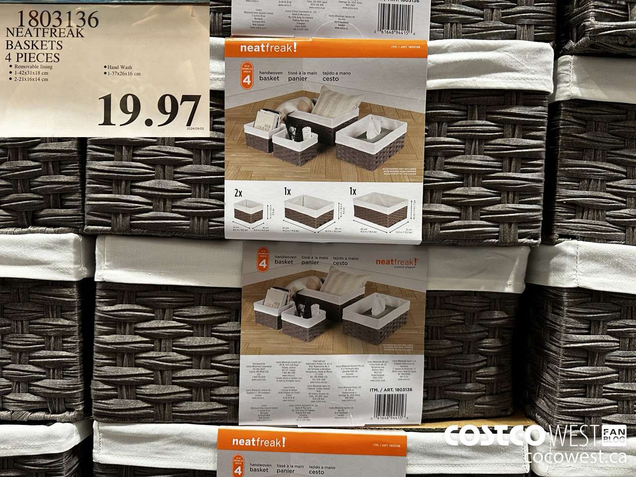 1803136 NEATFREAK BASKETS 4 PIECES $19.97