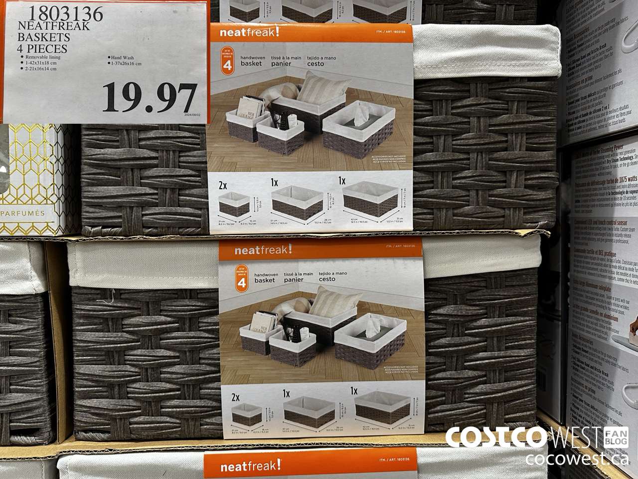 1803136 NEATFREAK BASKETS 4 PIECES $19.97