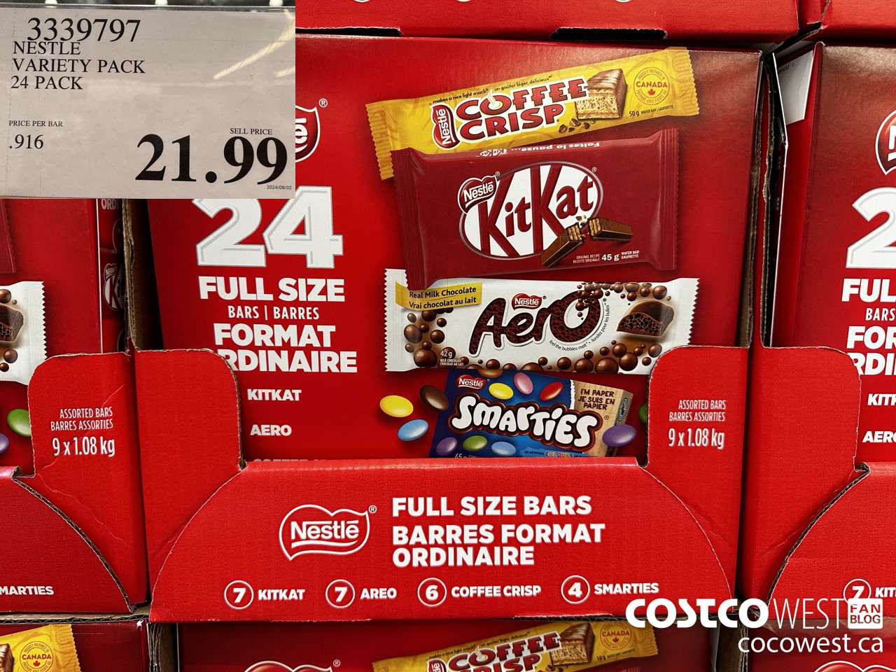 3339797 NESTLE VARIETY PACK 24 PACK $21.99