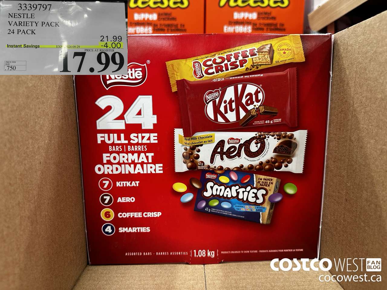 3339797 NESTLE VARIETY PACK 24 PACK ($4.00 INSTANT SAVINGS EXPIRES ON 2024-09-29) $17.99