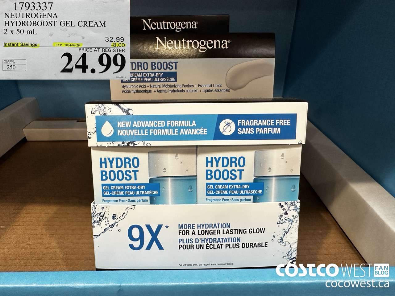 1793337 NEUTROGENA HYDROBOOST GEL CREAM 2 X 50 ML ($8.00 INSTANT SAVINGS EXPIRES ON 2024-09-29) $24.99