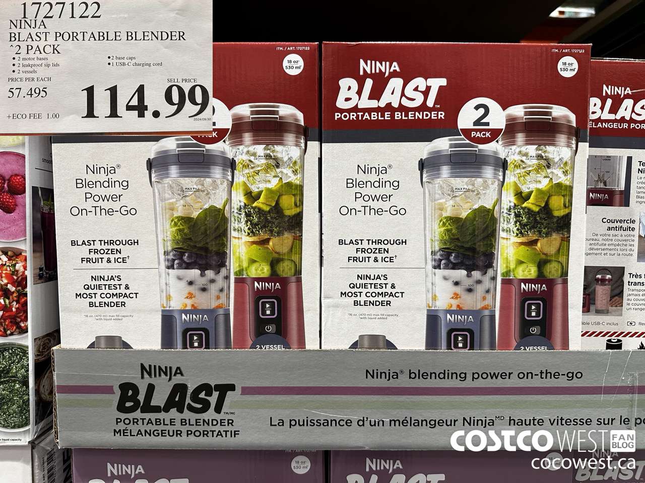 1727122 NINJA BLAST PORTABLE BLENDER 2 PACK $114.99