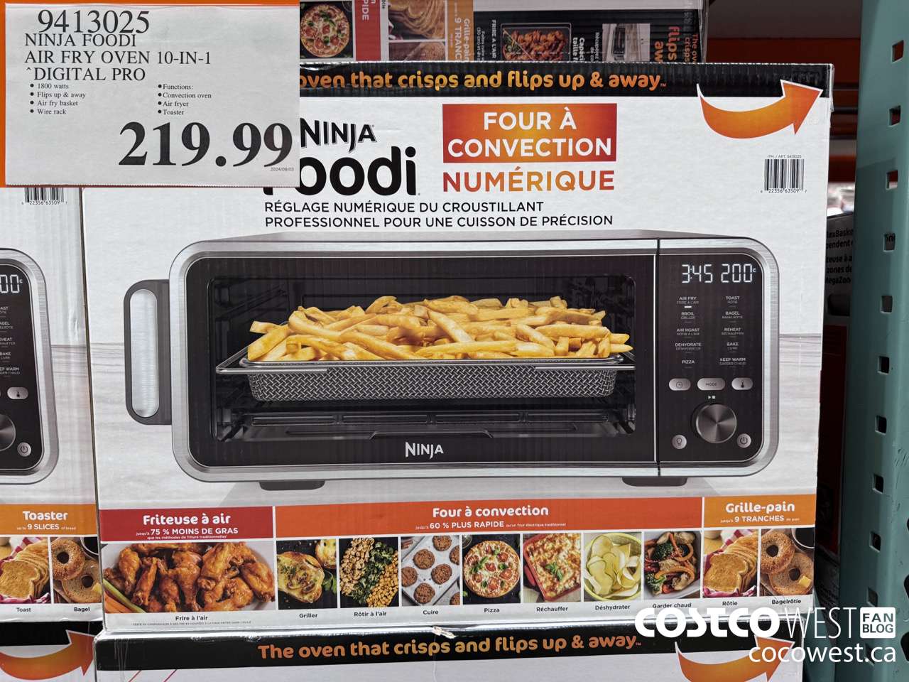 9413025 NINJA FOODI 10-IN-1 COUNTERTOP OVEN PRO $219.99