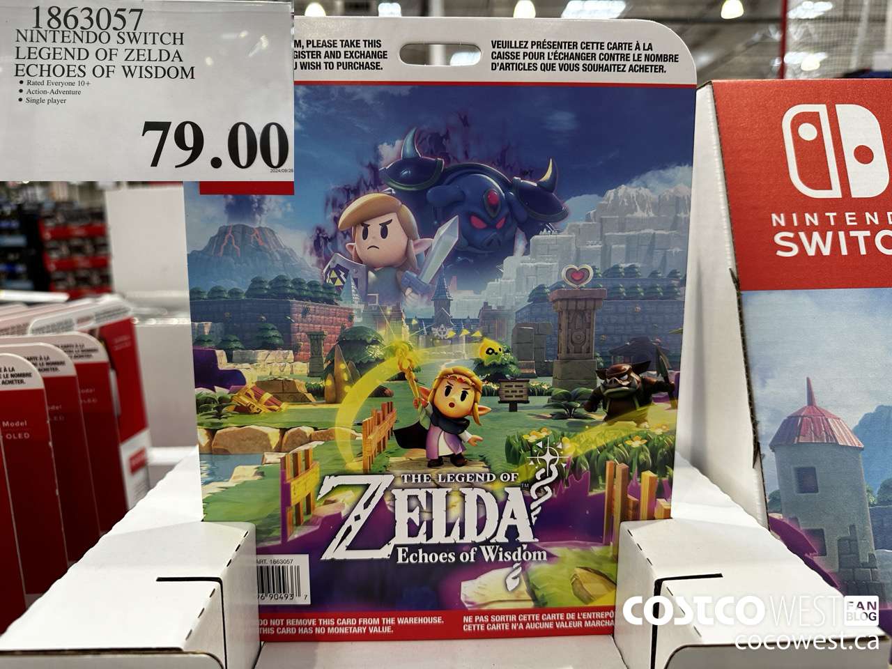 1863057 NINTENDO SWICH LEGENDS OF ZELDA ECHOES OF WISDOM $79.00