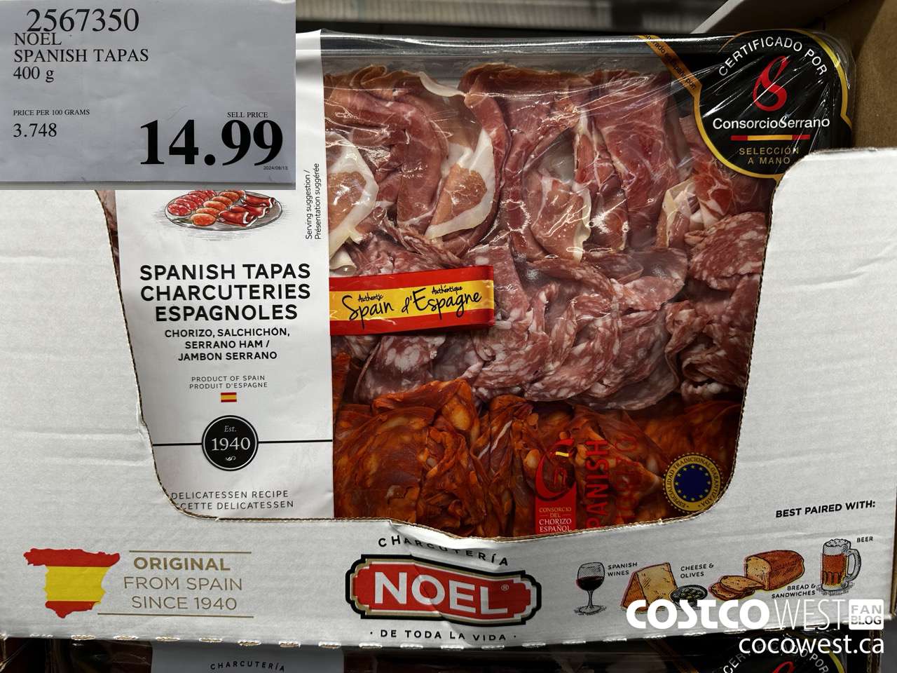 2567350 NOEL SPANISH TAPAS 400G $14.99