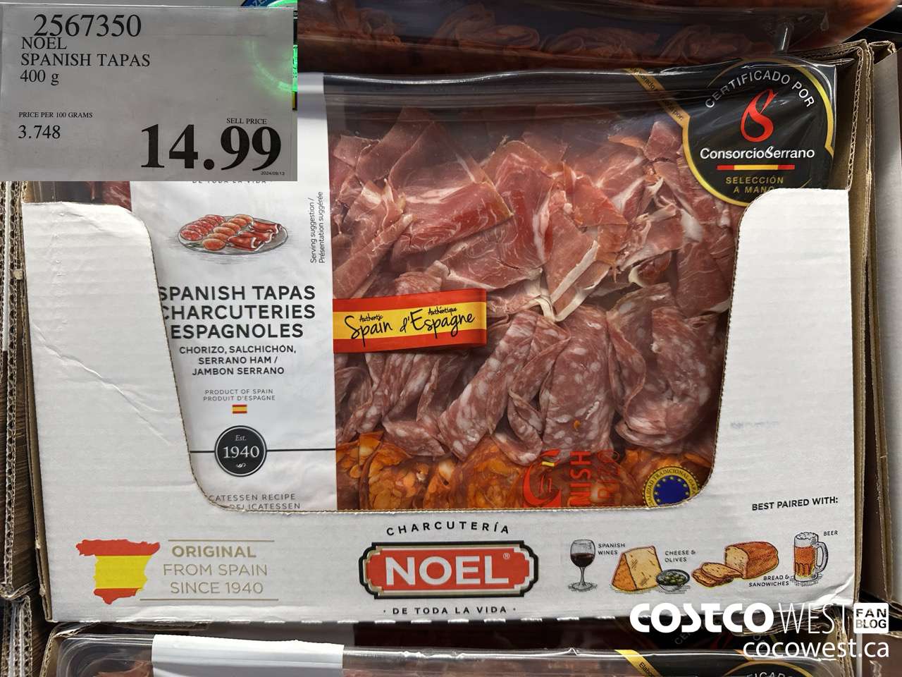 2567350 NOEL SPANISH TAPAS 400G $14.99