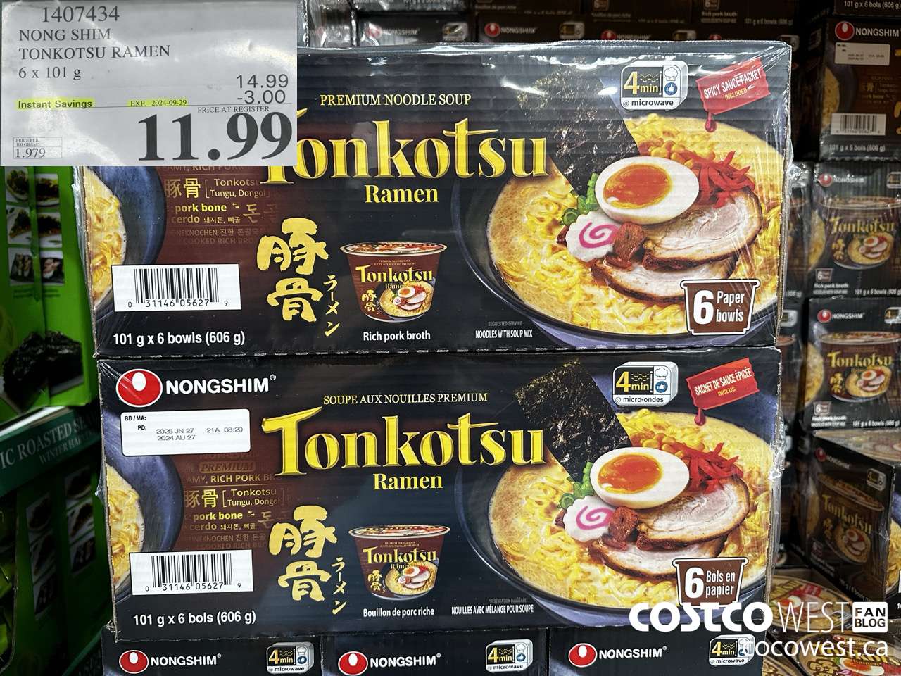 1407434 NONG SHIM TONKOTSU RAMEN 6 x 101 g ($3.00 INSTANT SAVINGS EXPIRES ON 2024-09-29) $11.99