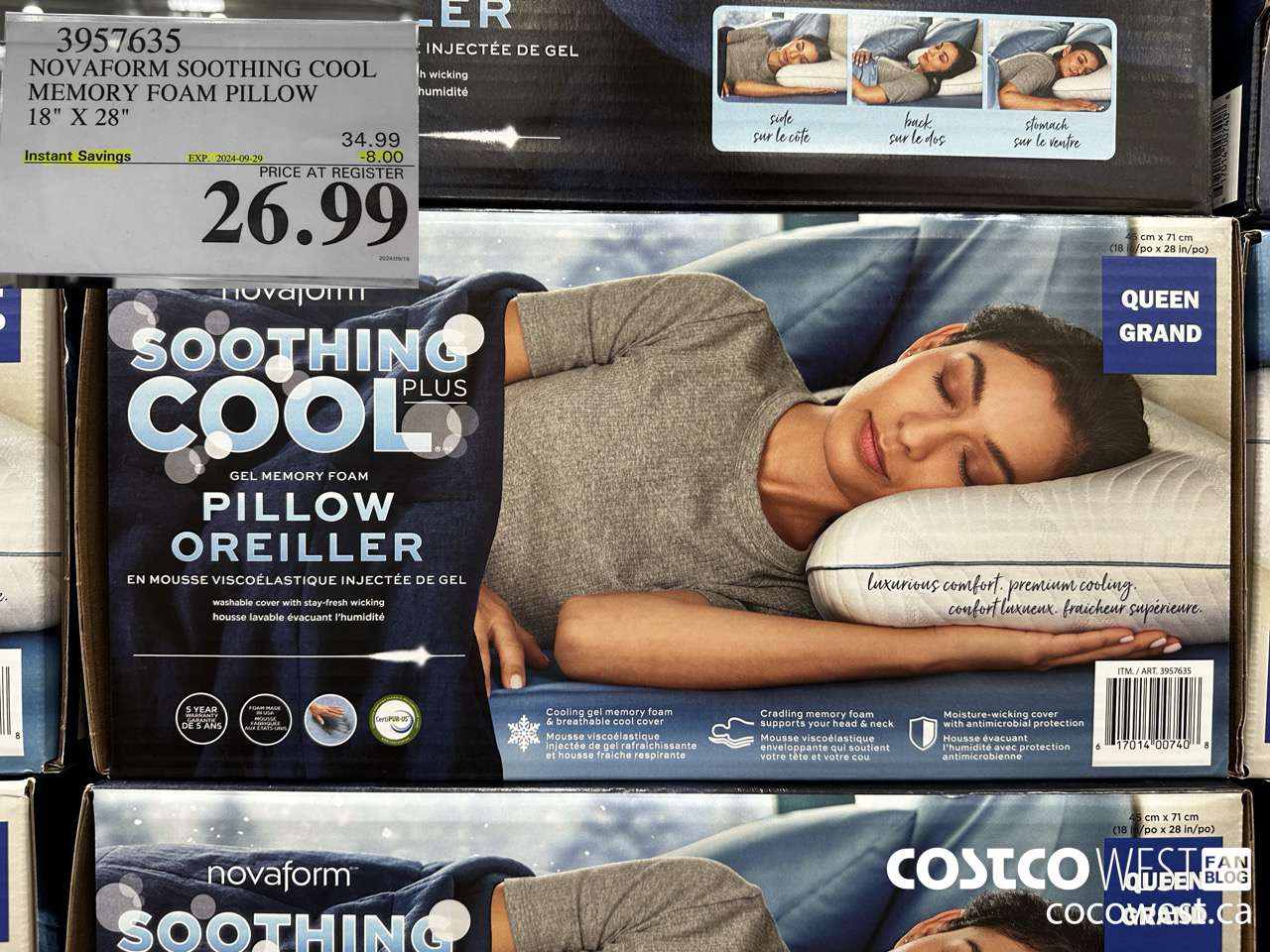 3957635 NOVAFORM SOOTHING COOL MEMORY FOAM PILLOW 18