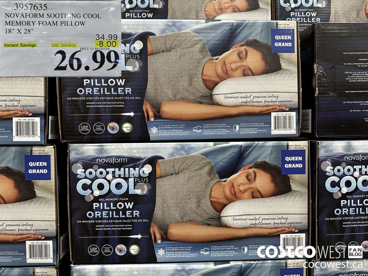 3957635 NOVAFORM SOOTHING COOL MEMORY FOAM PILLOW 18