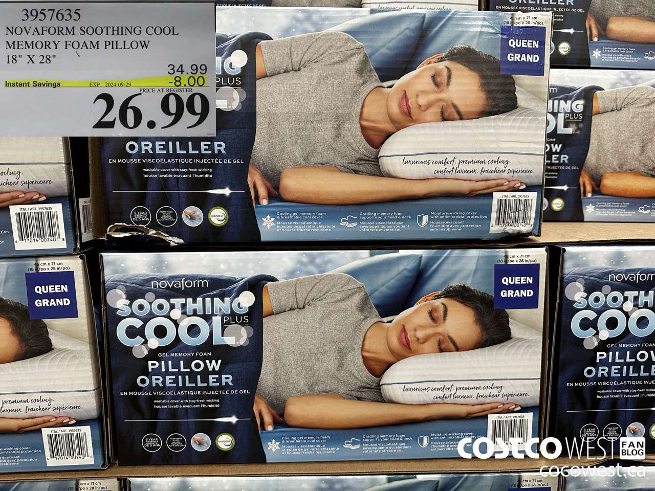 3957635 NOVAFORM SOOTHING COOL MEMORY FOAM PILLOW 18