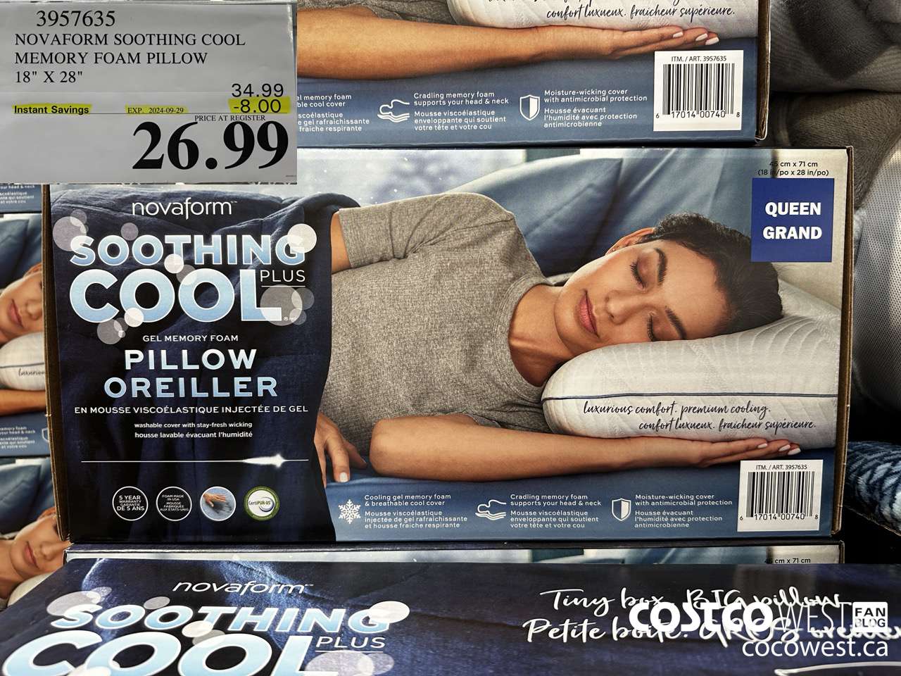 3957635 NOVAFORM SOOTHING COOL MEMORY FOAM PILLOW 18