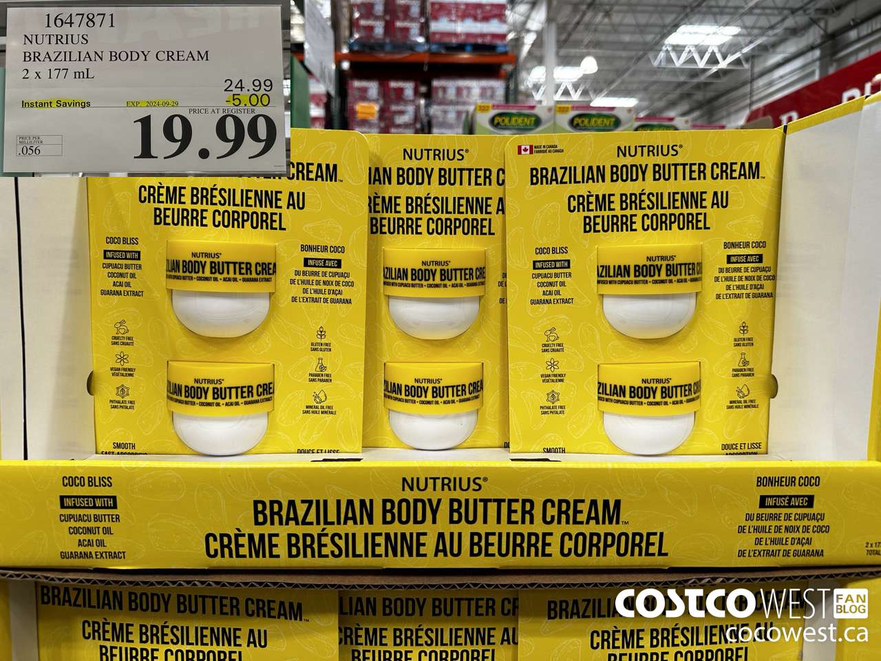 1647871 NUTRIUS BRAZILIAN BODY CREAM 2 X 177 ML ($5.00 INSTANT SAVINGS EXPIRES ON 2024-09-29) $19.99