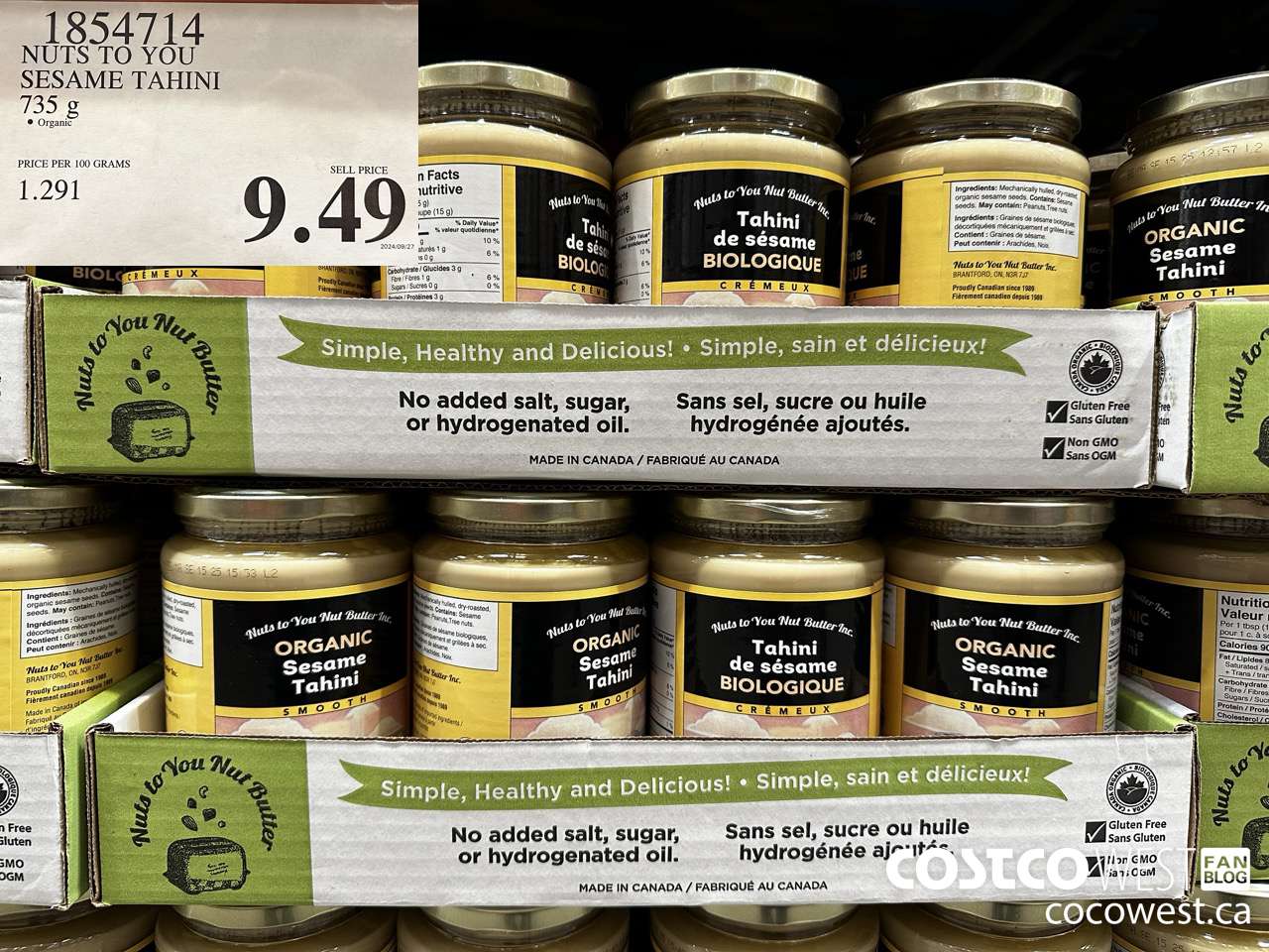 1854714 NUTS TO YOU SESAME TAHINI 735G $9.49