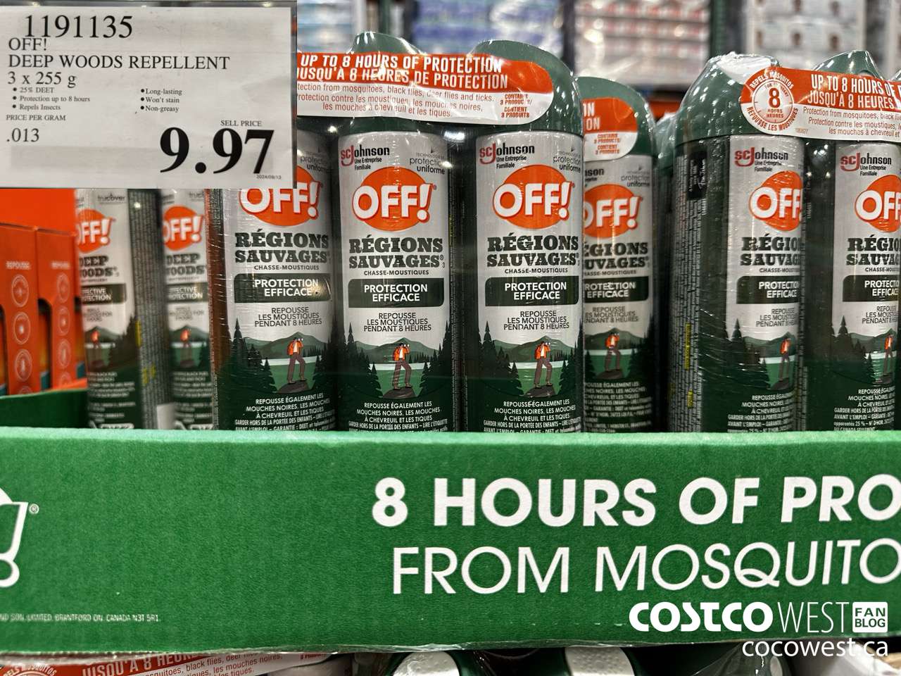 1191135 OFF! DEEP WOODS INSECT REPELLENT 3 x 255 g $9.97