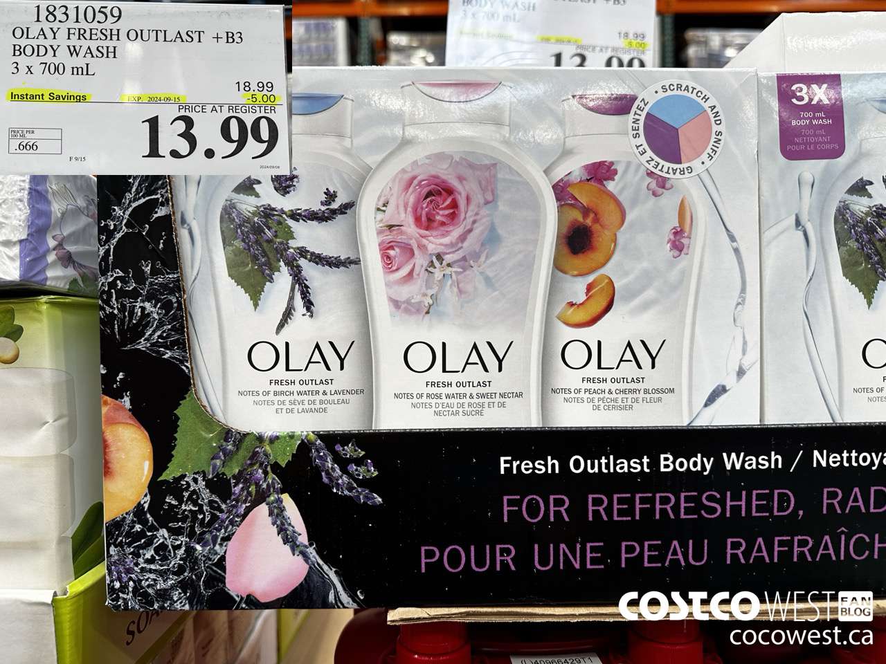 1831059 OLAY FRESH OUTLAST +B3 BODY WASH 3 X 700ML ($5.00 INSTANT SAVINGS EXPIRES ON 2024-09-15) $13.99