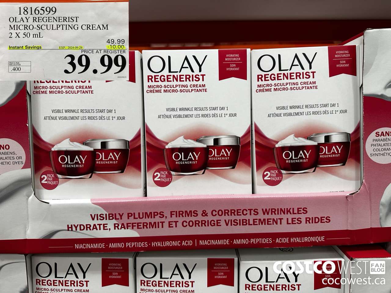 1816599 OLAY REGENERIST 2 X 50ML ($10.00 INSTANT SAVINGS EXPIRES ON 2024-09-29) $39.99