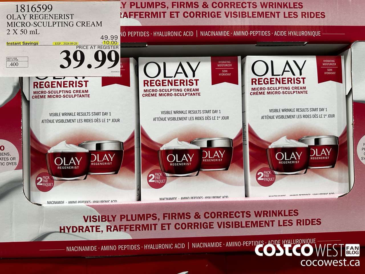 1816599 OLAY REGENERIST 2 X 50ML ($10.00 INSTANT SAVINGS EXPIRES ON 2024-09-29) $39.99