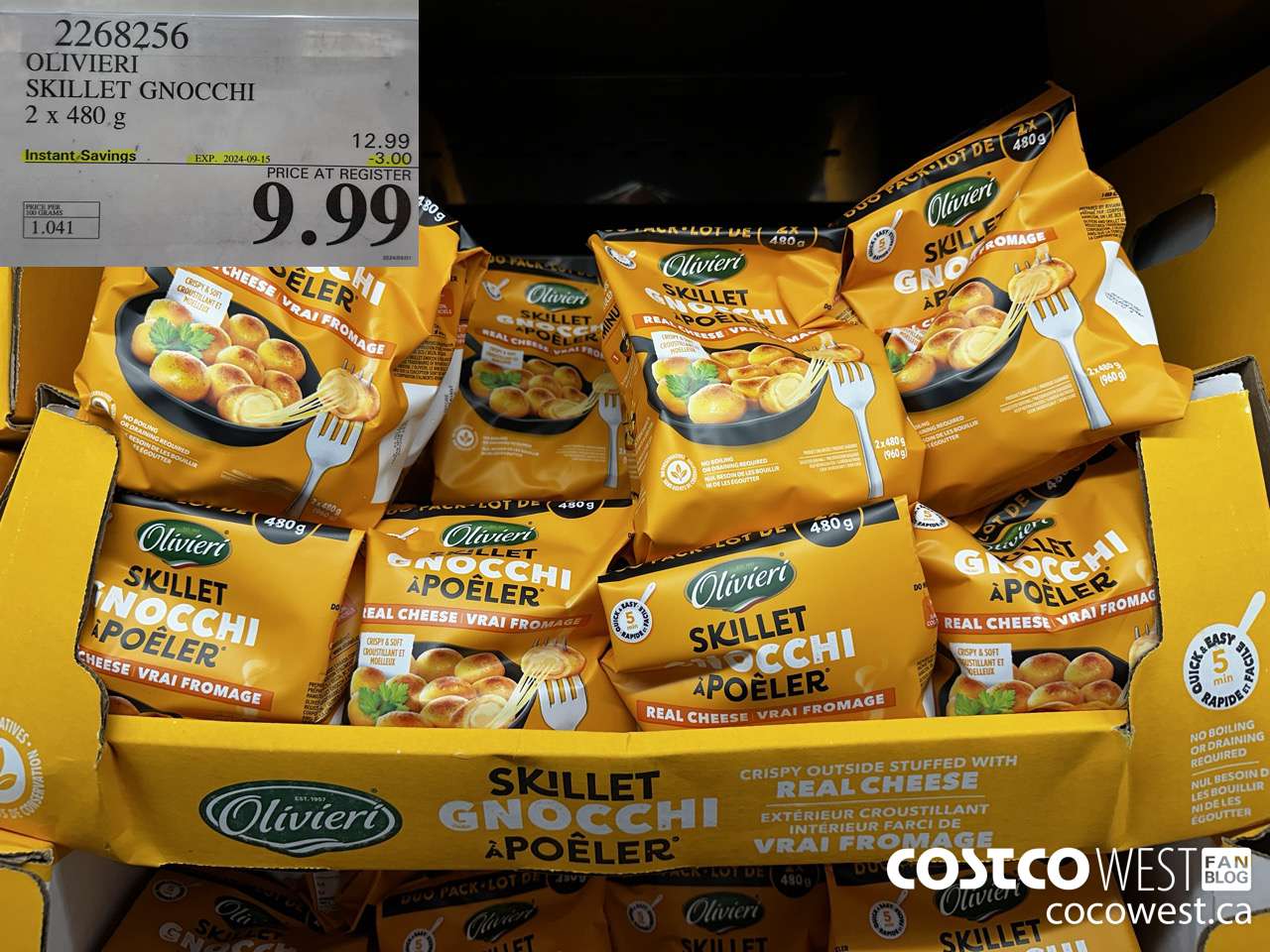 2268256 OLIVIERI SKILLET GNOCCHI 2 X 480G ($3.00 INSTANT SAVINGS EXPIRES ON 2024-09-15) $9.99