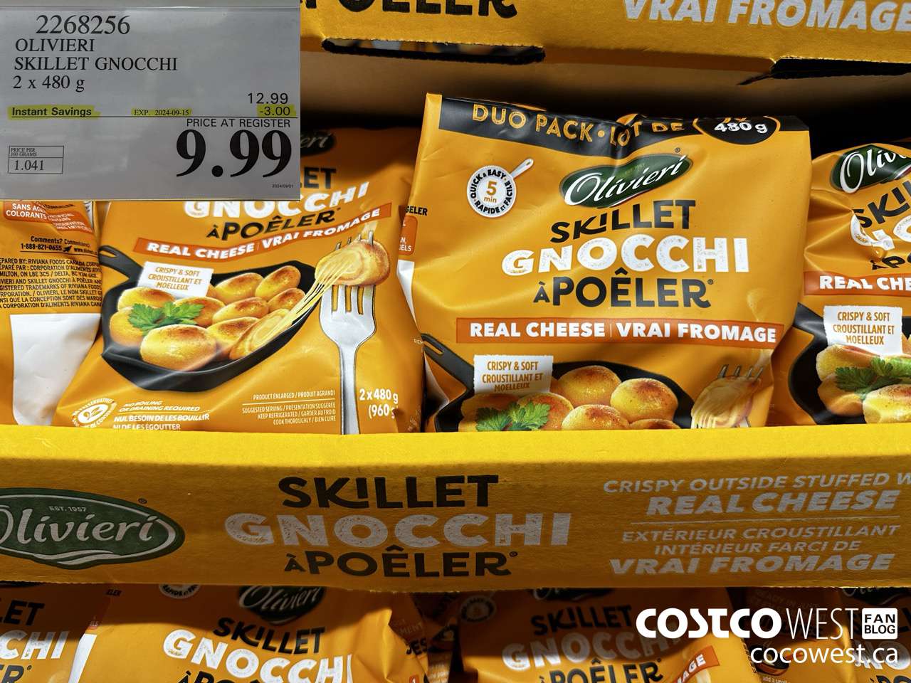 2268256 OLIVIERI SKILLET GNOCCHI 2 X 480G ($3.00 INSTANT SAVINGS EXPIRES ON 2024-09-15) $9.99