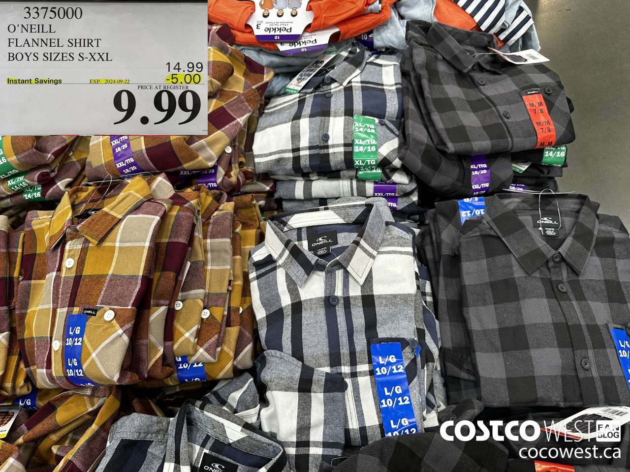 3375000 O'NEILL FLANNEL SHIRT BOYS SIZES S-XXL ($5.00 INSTANT SAVINGS EXPIRES ON 2024-09-22) $9.99