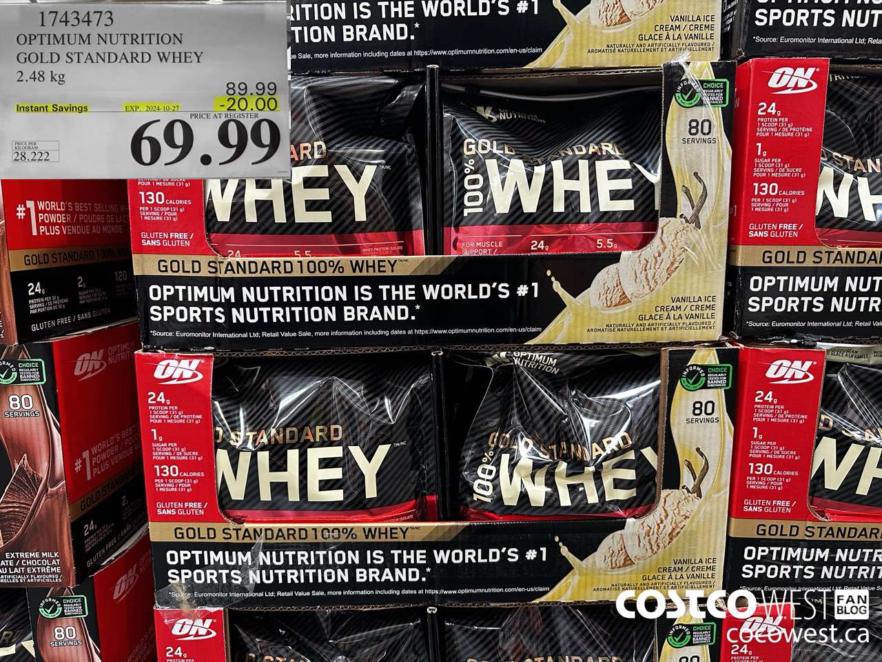 1743473 OPTIMUM NUTRITION GOLD STANDARD WHEY 2.548 KG ($20.00 INSTANT SAVINGS EXPIRES ON 2024-10-27) $69.99