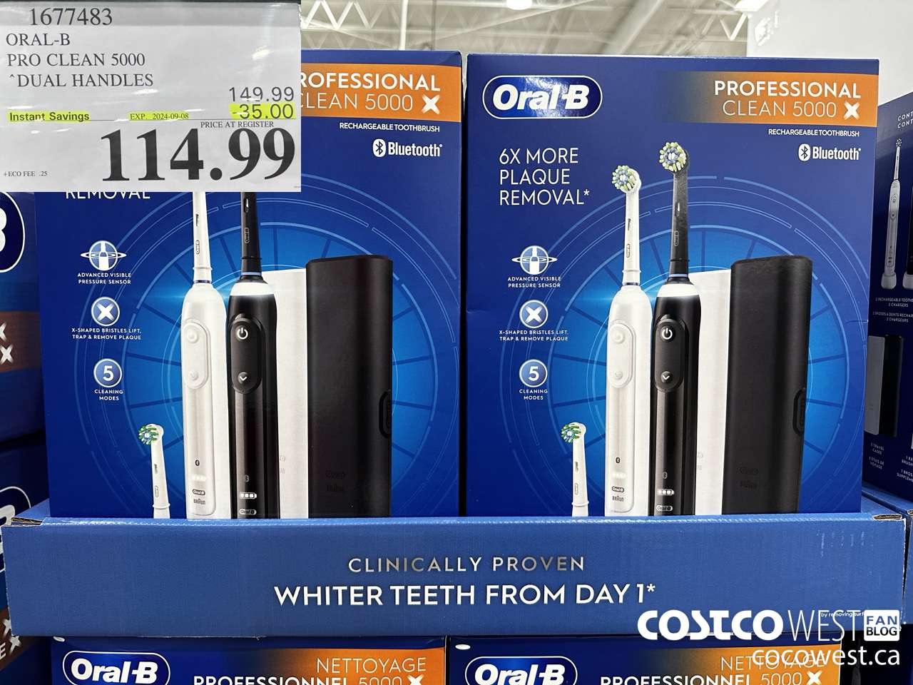 1677483 ORAL-B PRO CLEAM 5000 DUAL HANDLES ($35.00 INSTANT SAVINGS EXPIRES ON 2024-09-08) $114.99