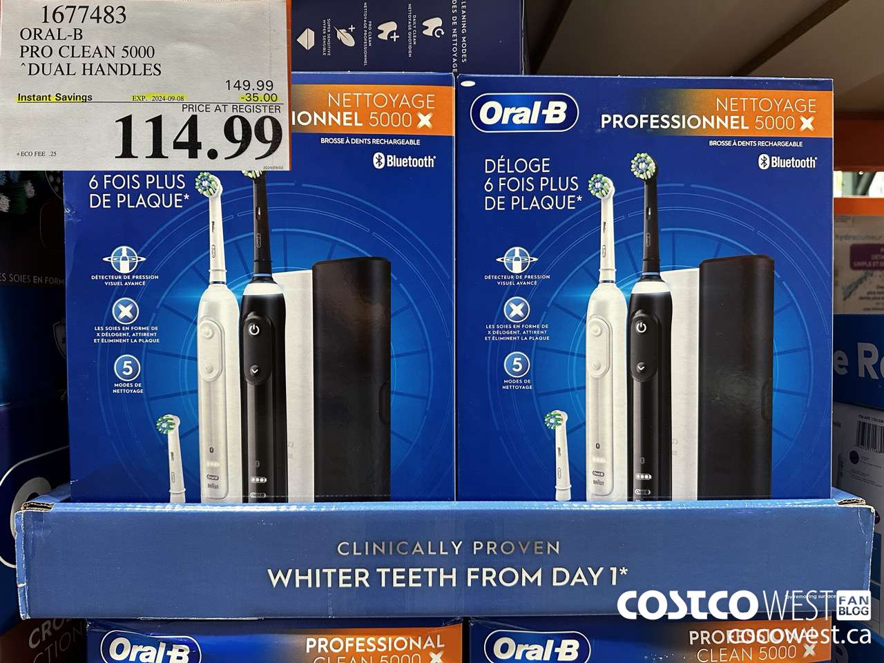 1677483 ORAL-B PRO CLEAM 5000 DUAL HANDLES ($35.00 INSTANT SAVINGS EXPIRES ON 2024-09-08) $114.99