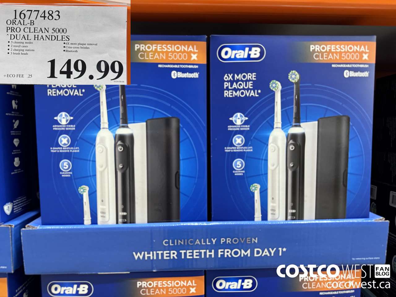 1677483 ORAL-B PRO CLEAM 5000 DUAL HANDLES $149.99