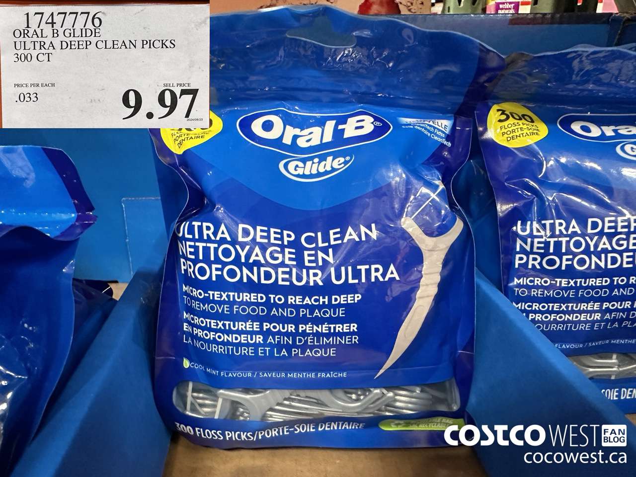 1747776 ORAL B GLIDE ULTRA DEEP CLEAN PICKS 300 CT $9.97