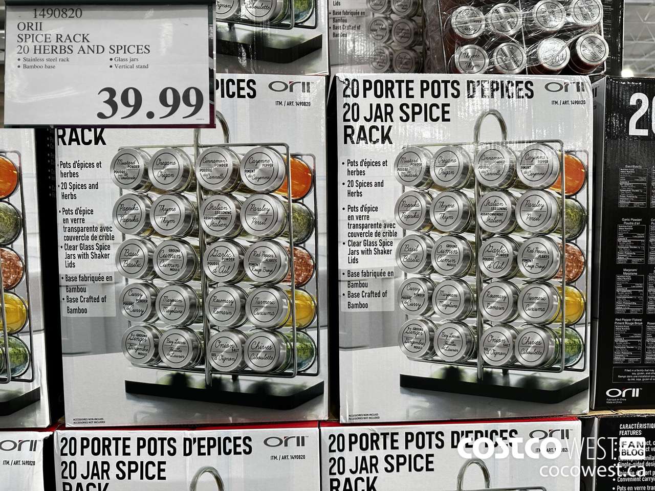 1490820 ORII SPICE RACK 20 HERBS / SPICES $39.99