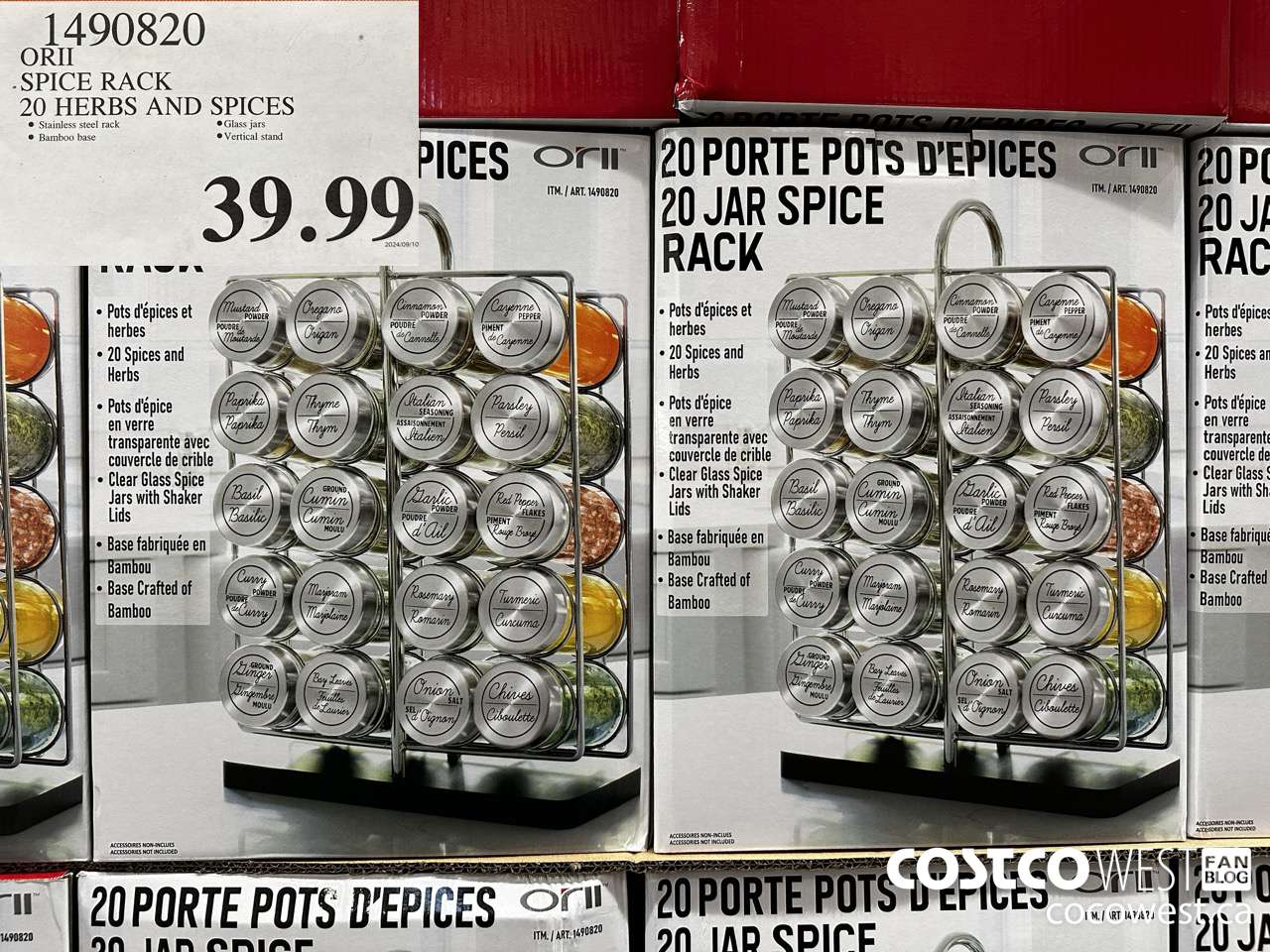 1490820 ORII SPICE RACK 20 HERBS / SPICES $39.99