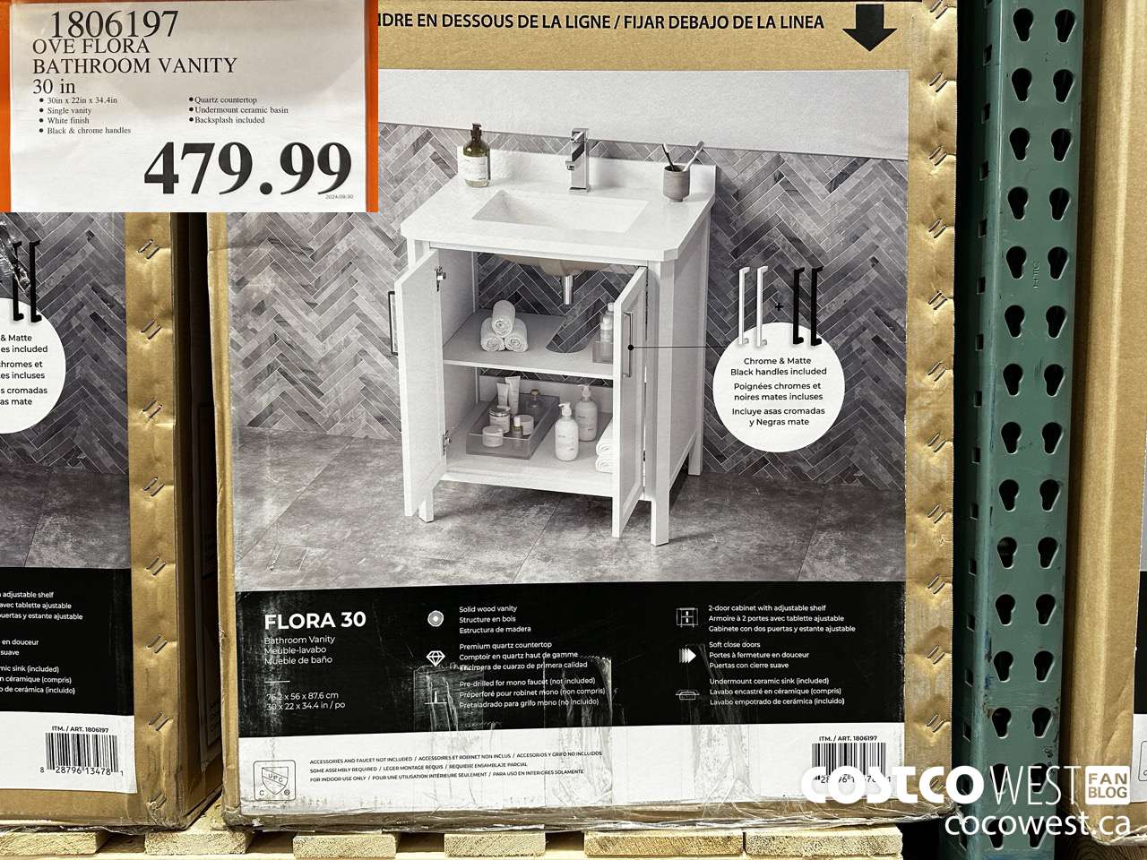 1806197 OVE FLORA BATHROOM VANITY 30 IN $479.99