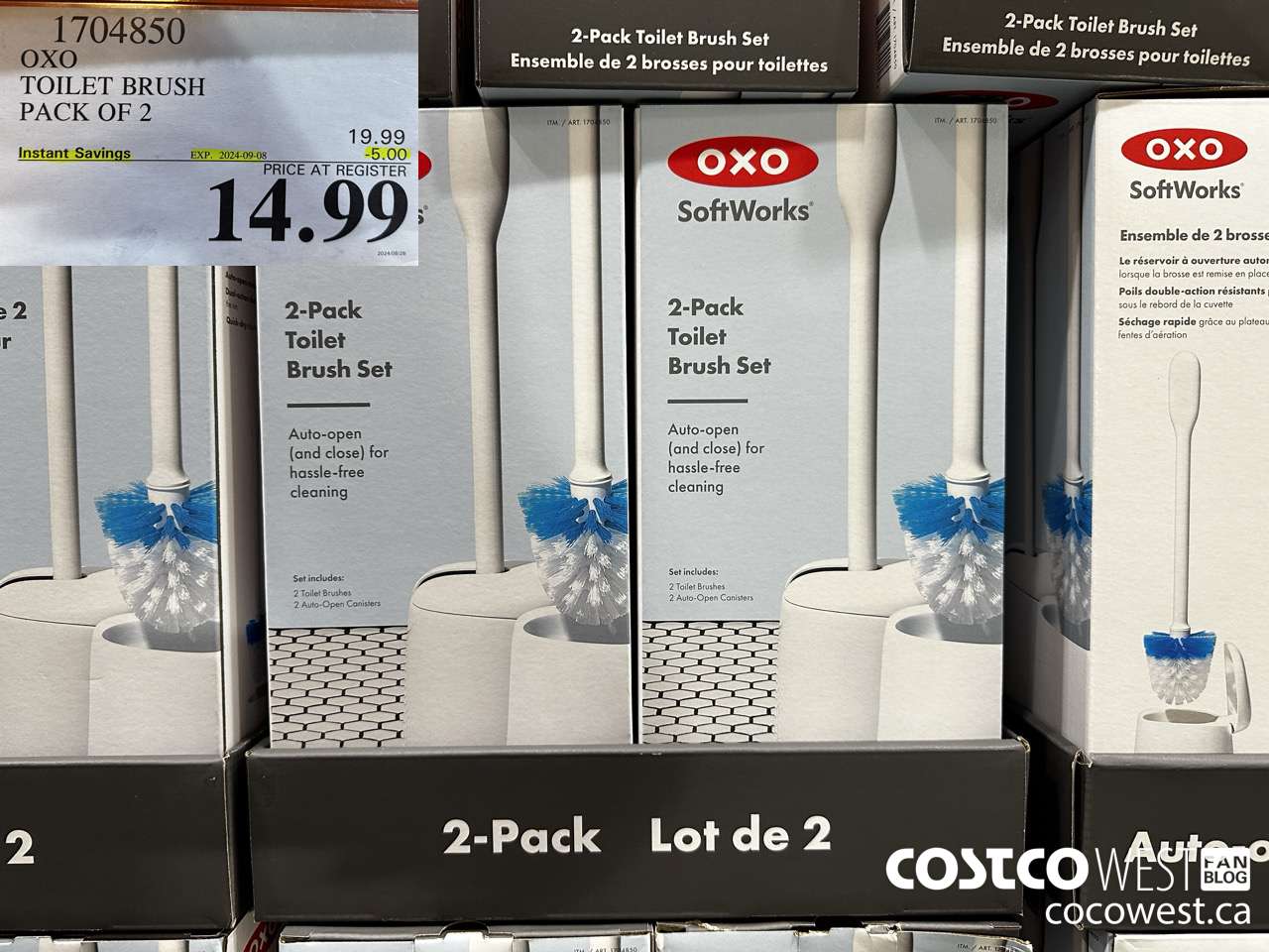 1704850 OXO TOILET BRUSH PACK OF 2 ($5.00 INSTANT SAVINGS EXPIRES ON 2024-09-08) $14.99