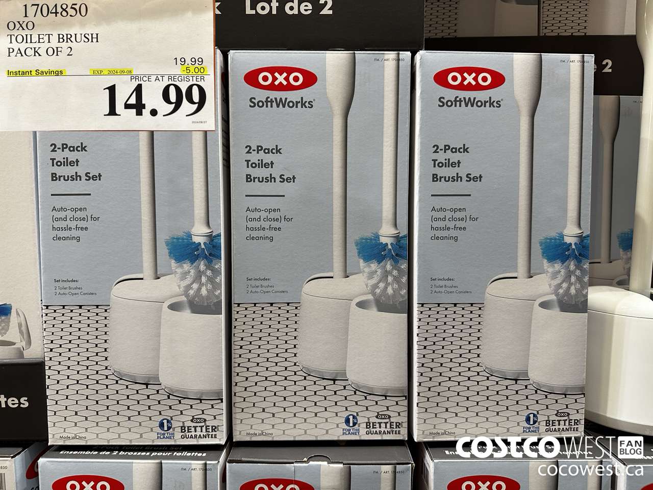 1704850 OXO TOILET BRUSH PACK OF 2 ($5.00 INSTANT SAVINGS EXPIRES ON 2024-09-08) $14.99