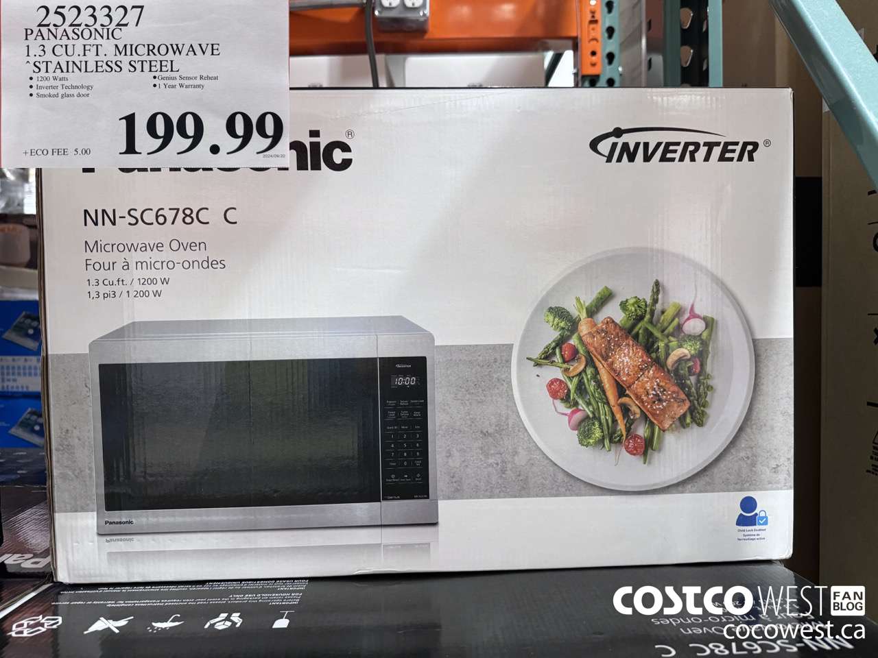2523327 PANASONIC 1.3 CU FT MICROWAVE STAINLESS STEEL $199.99