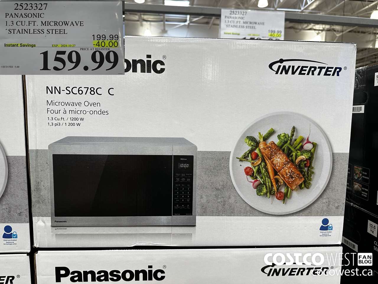 2523327 PANASONIC 1.3 CU FT MICROWAVE STAINLESS STEEL ($40.00 INSTANT SAVINGS EXPIRES ON 2024-10-27) $159.99
