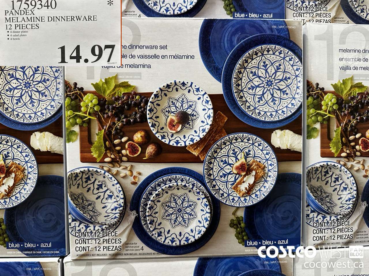 1759340 PANDEX MELAMINE DINNERWARE 12 PIECES $14.97