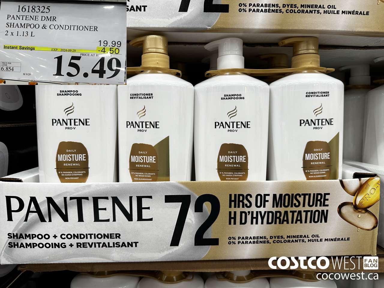 1618325 PANTENE DMR SHAMPOO/CONDITIONER 2 x 1.13 L ($4.50 INSTANT SAVINGS EXPIRES ON 2024-09-29) $15.49