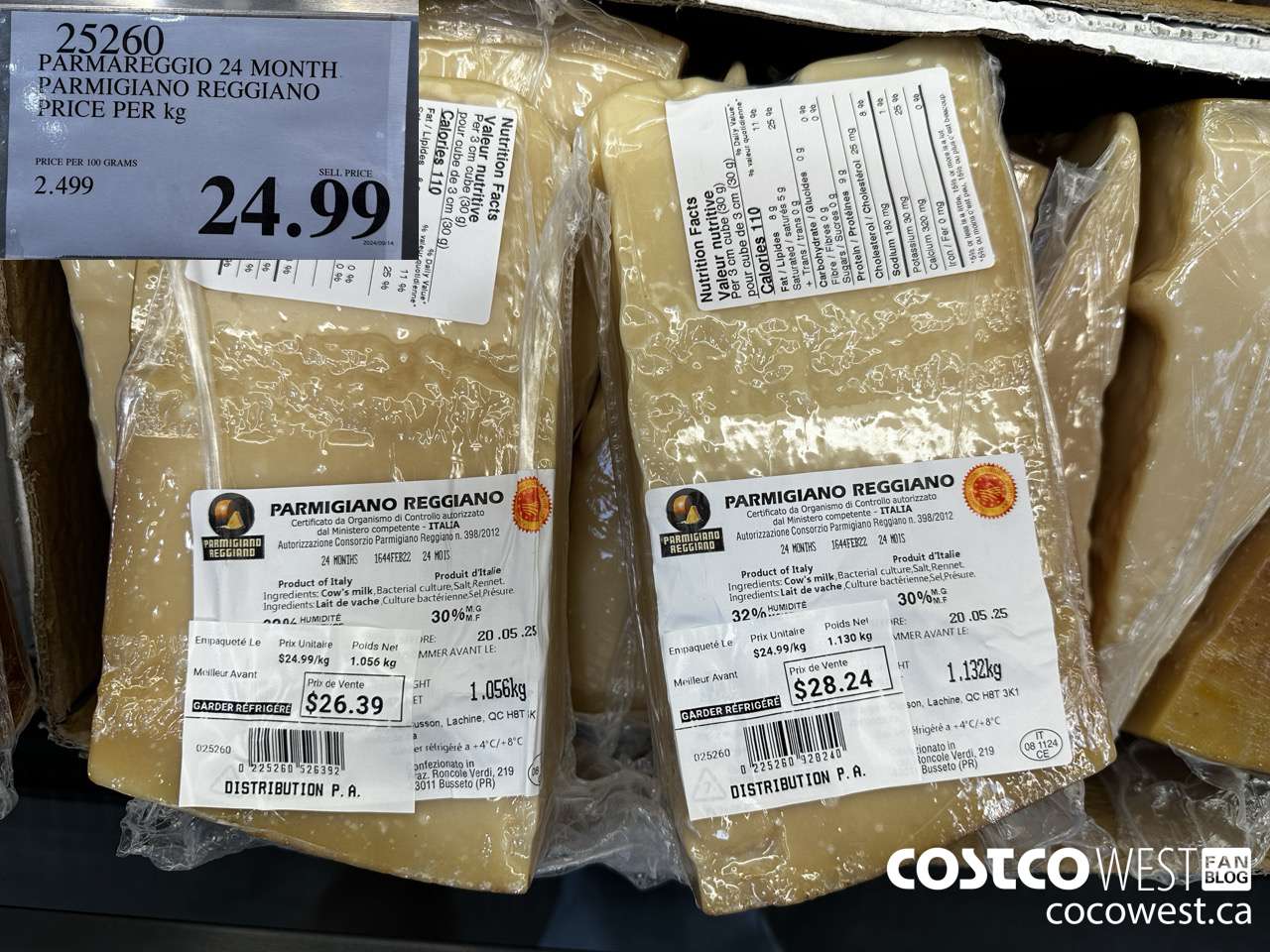 25260 PARMAREGGIO 24 MONTH PARMIGIANO REGGIANO PRICE PER KG $24.99