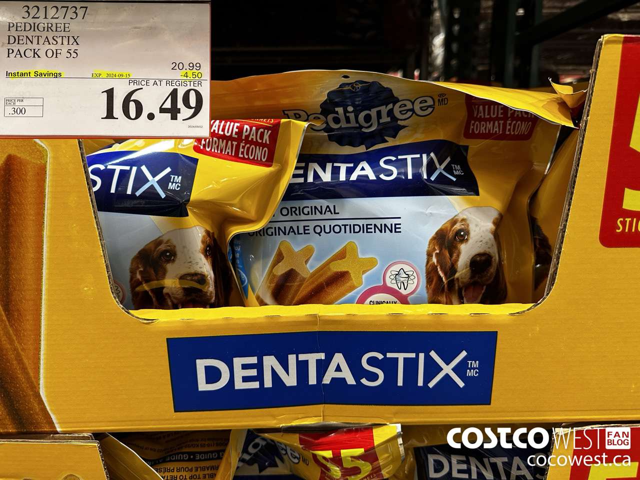 3212737 PEDIGREE DENTASTIX PACK OF 55 ($4.50 INSTANT SAVINGS EXPIRES ON 2024-09-15) $16.49