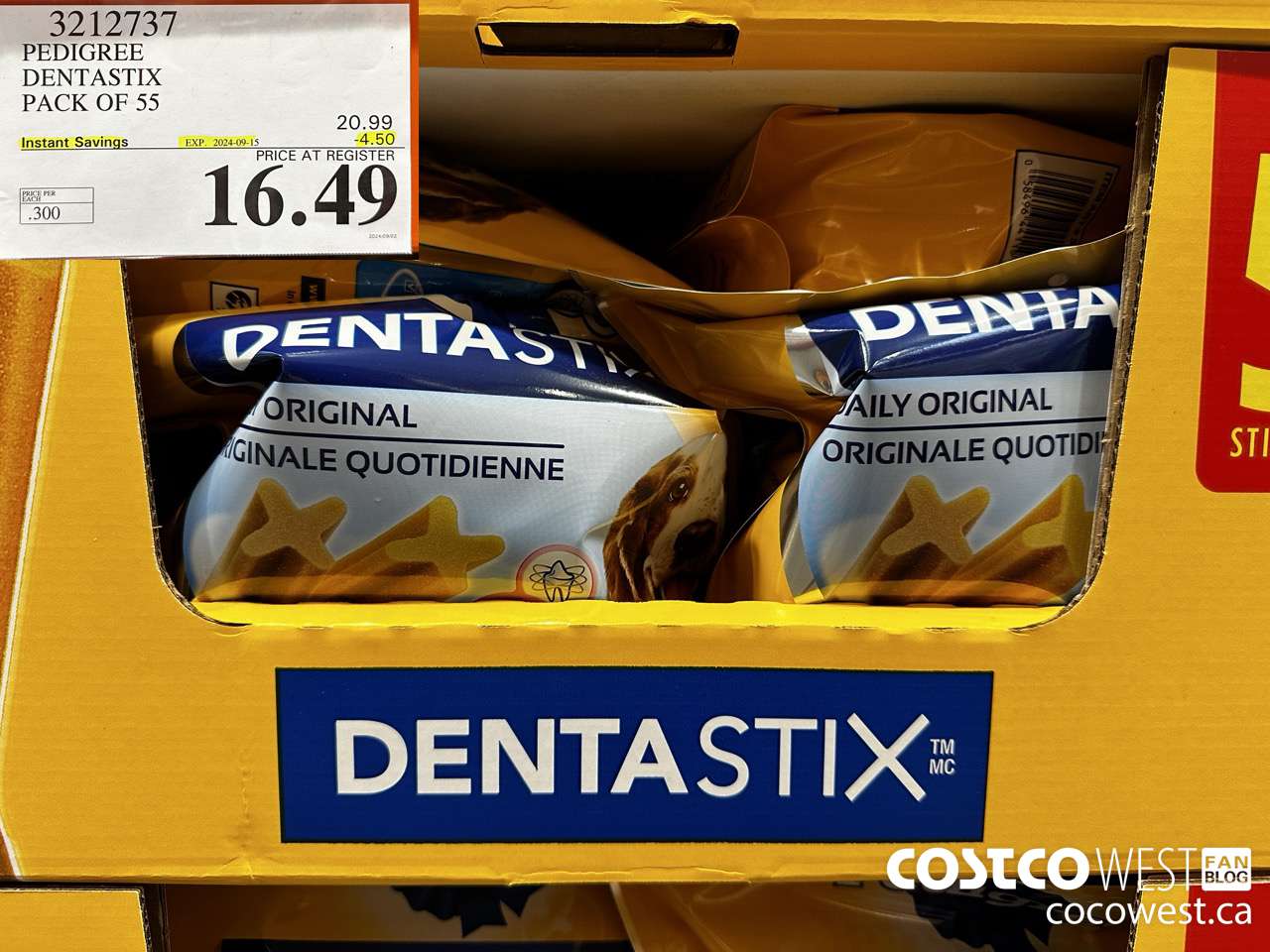 3212737 PEDIGREE DENTASTIX PACK OF 55 ($4.50 INSTANT SAVINGS EXPIRES ON 2024-09-15) $16.49