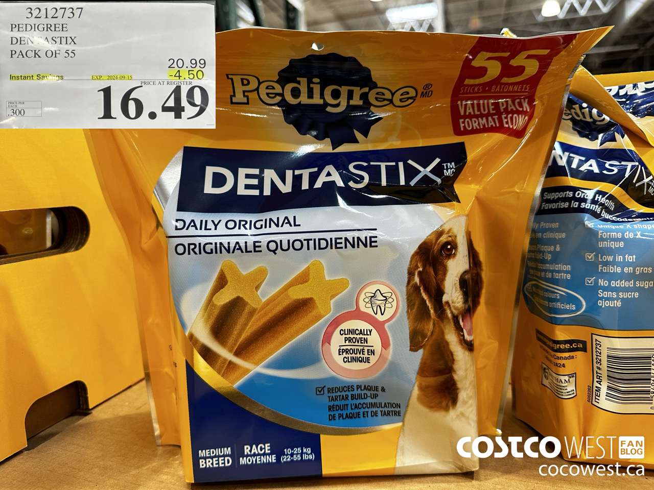 3212737 PEDIGREE DENTASTIX PACK OF 55 ($4.50 INSTANT SAVINGS EXPIRES ON 2024-09-15) $16.49