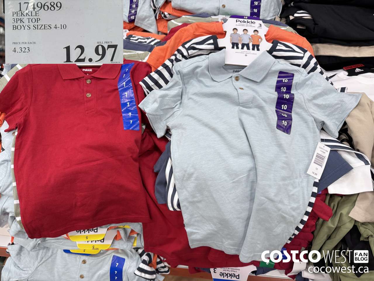 1749689 PEKKLE 3PK TOP BOYS SIZES 4-10 $12.97