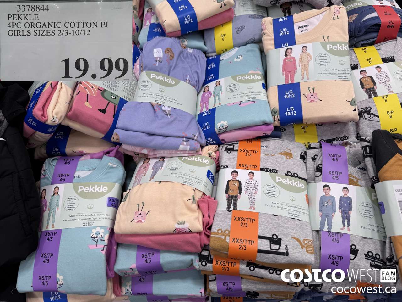 3378844 PEKKLE 4PC ORGANIC COTTON PJ SIZES 2/3-10/12 $19.99