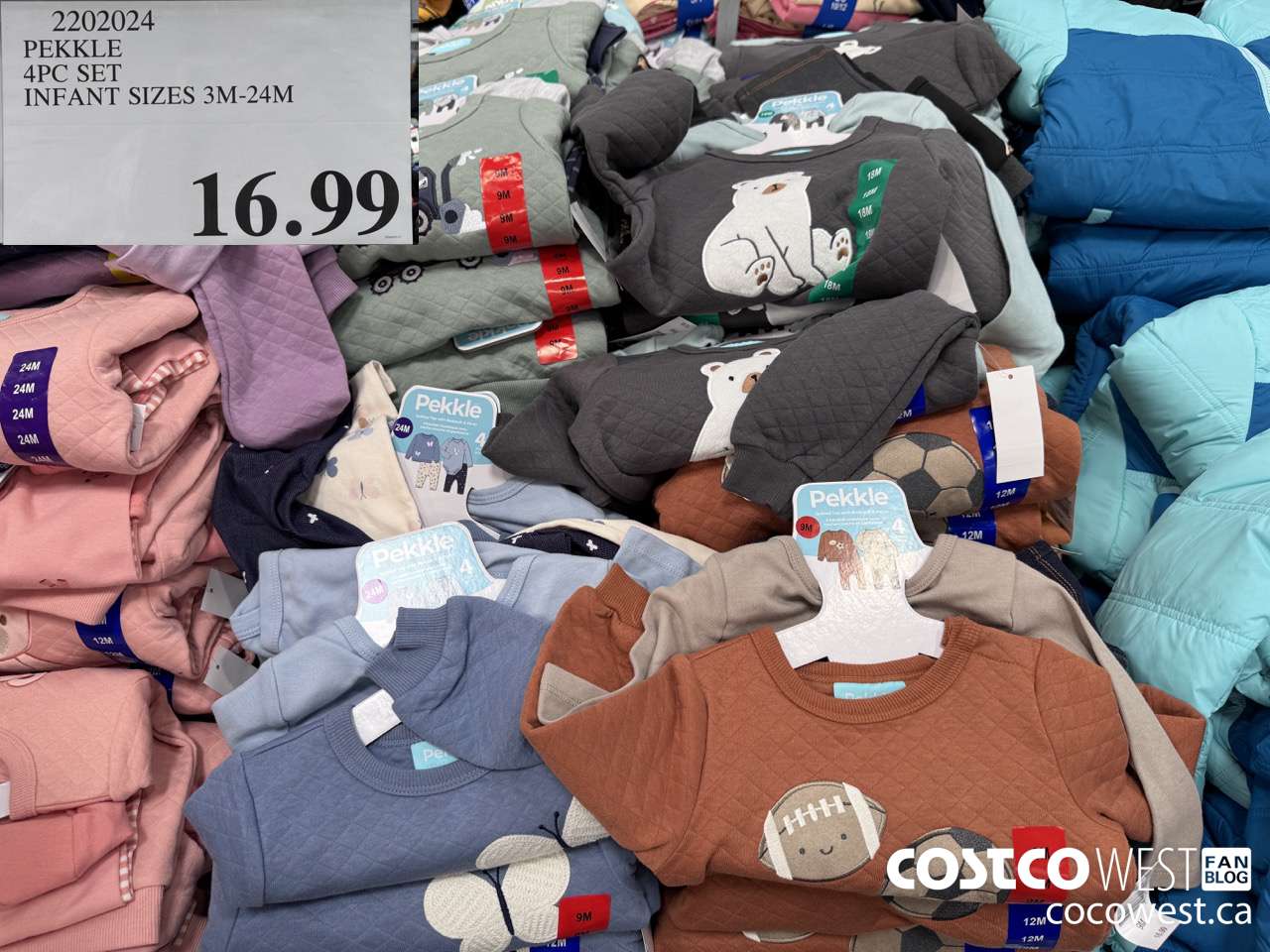 2202024 PEKKLE 4PC SET INFANT SIZES 3M-24M $16.99